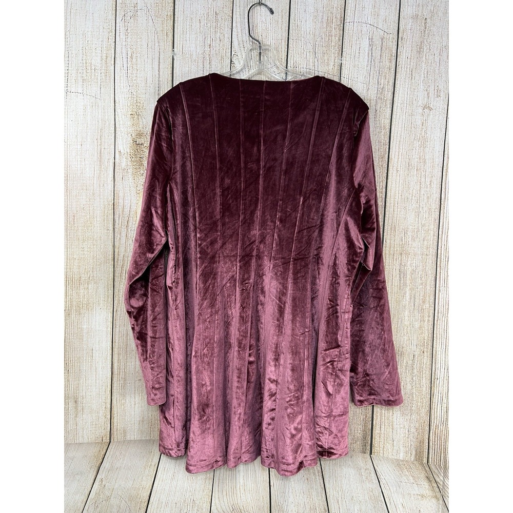 Soft Surroundings Bella Rosa Velvet Tunic Top XL Mauve Pink Romantic Holiday - Picture 4 of 5